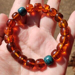 Jay King DTR Baltic Amber Turquoise stretch bracelet New in Box, Chunky
